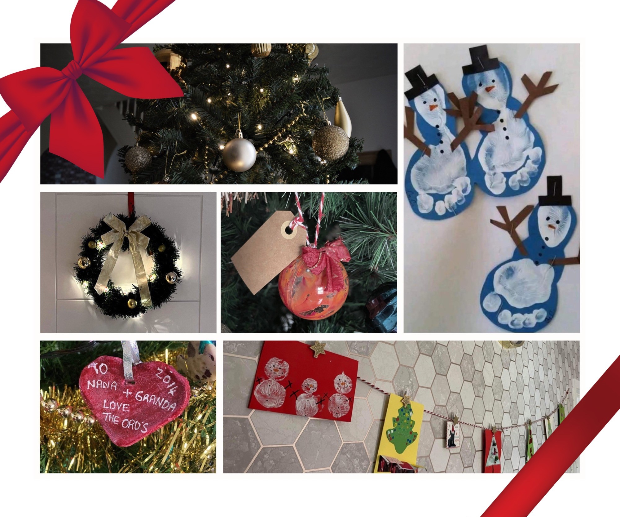 Collage of handmade decorations