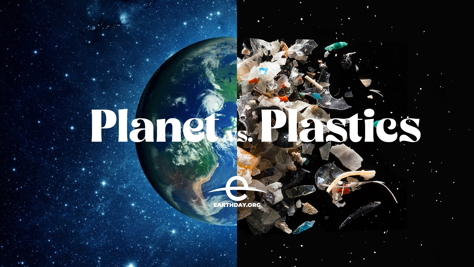 Planet vs Plastic earth and plastic waste image