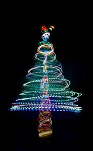 Christmas tree made from light