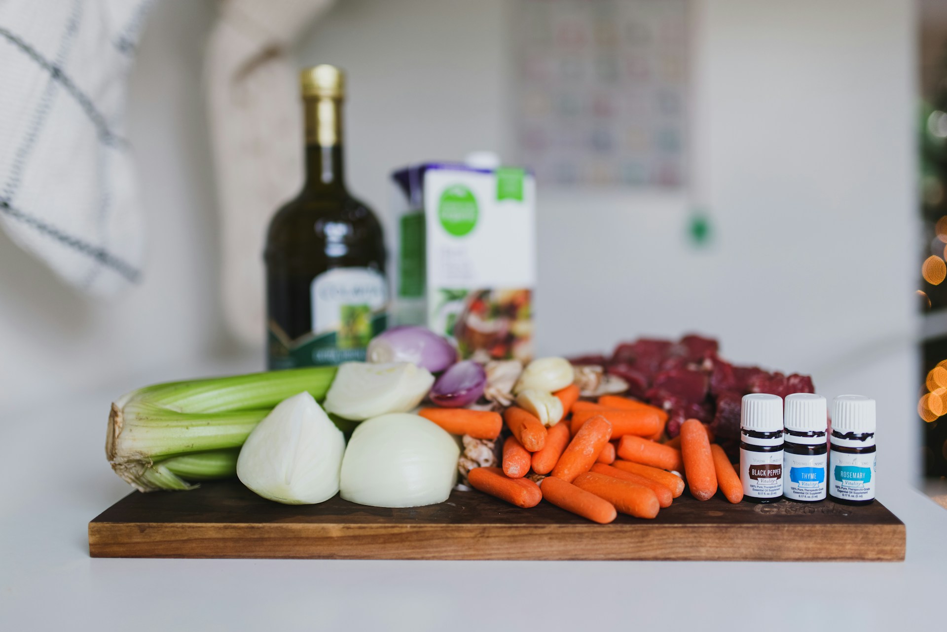 healthy food on chopping board