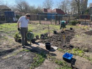 member of the community gardening