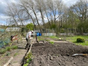 member of the community gardening