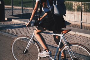 woman on a bike