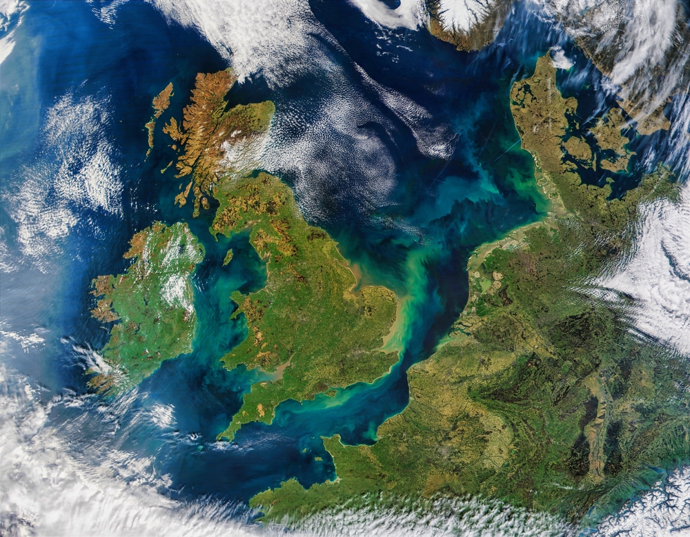 satellite image of the United Kingdom